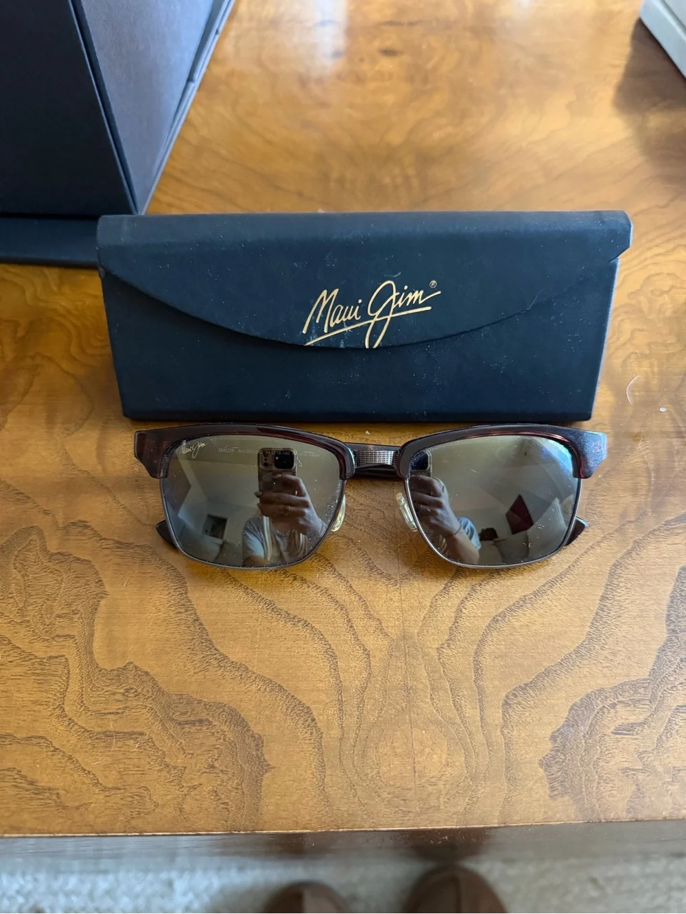 Maui Jim Brown Tortoise Frame Sunglasses with Gray-Green Lenses